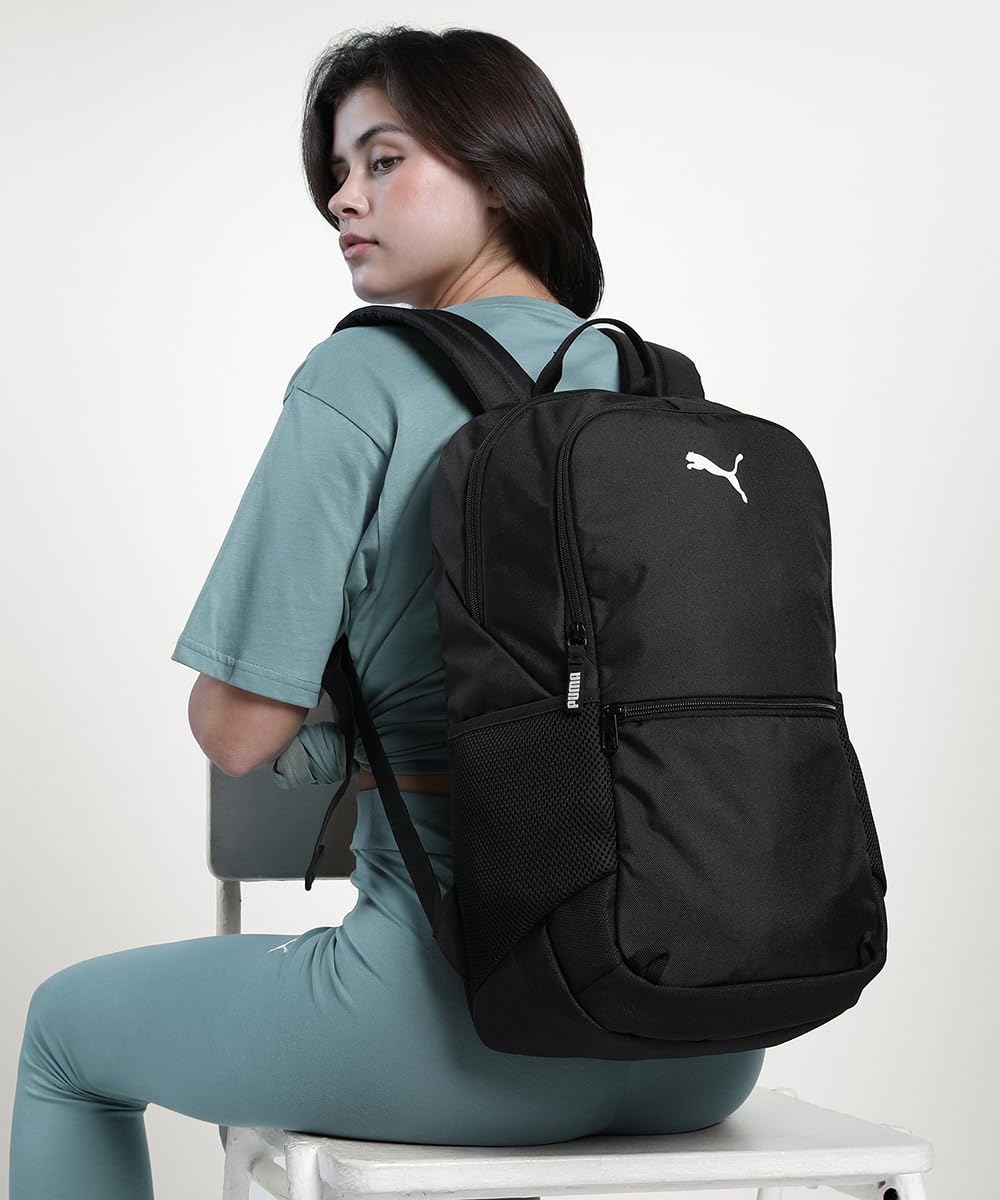 PUMA teamGOAL Backpack with ball net, Sac à dos Adultes unisexes, PUMA Black, OSFA -
