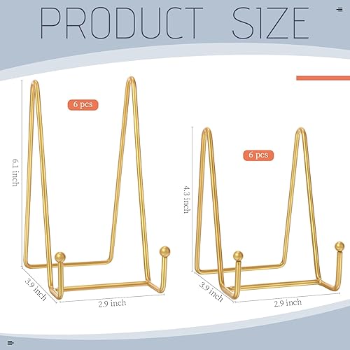 Miniatura 2 de Mixweer 12 soportes de libros para exhibición, marco de fotos de metal, soporte para libros, soporte para fotos, caballetes, soporte para fotos para
