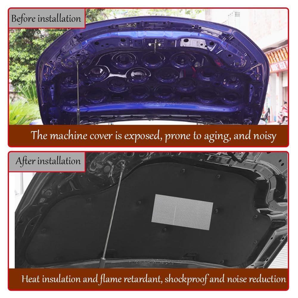 Cotone Isolante Acustico per Cofano Anteriore Auto per Benz GLB 2020-2023,Isolamento del Cofano del Cofano, Isolamento Acustico del vano Motore,B