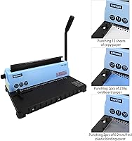 Vista 8 de Rayson TD-132 Wire Binding Machine, 32-Hole Spiral Coil Binder, 3:1 Pitch, Punches 12 Sheets, Binds up to 120 Sheets, Sturdy Metal Construction