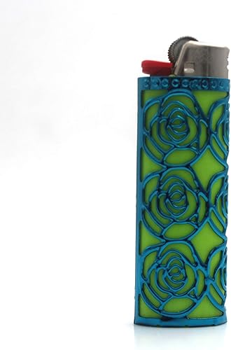 Miniatura 16 de Funda de metal para encendedor BIC J6 (diseño hueco para encendedor BIC de tamaño completo (floral negro hueco) Floral Hollow-negro,Floral