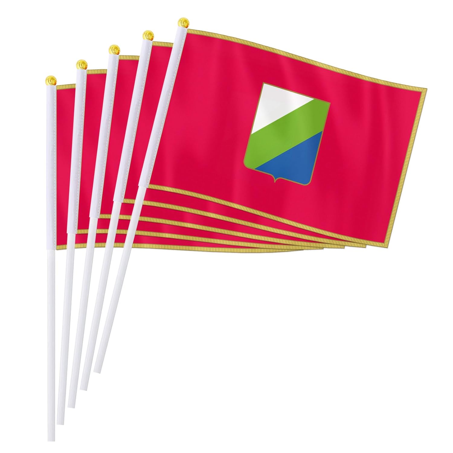 PTEROSAUR 50個パック イタリア アブルッツォ州 手持ちフラッグ イタリア地方 手持ち 小型 手を振る旗 5.5x8.2イ