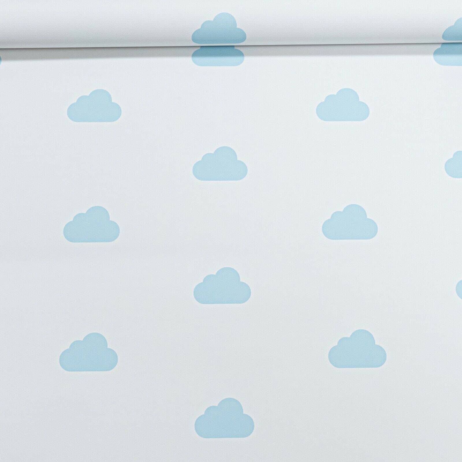 SOPHIE LAURENCE Blue Clouds Sky Motif Cartoon Childrens Bedroom Wallpaper (Blue)
