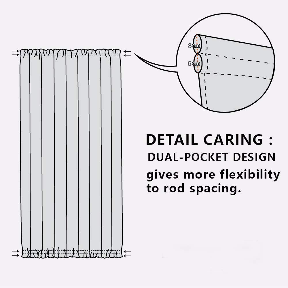 DWCN Tenda Per Porte Francesi: Pannello 137x183 Cm, Oscurante E Termica, Con Tasca Per Asta E Fermatenda, Per Privacy In Cucina E Patio