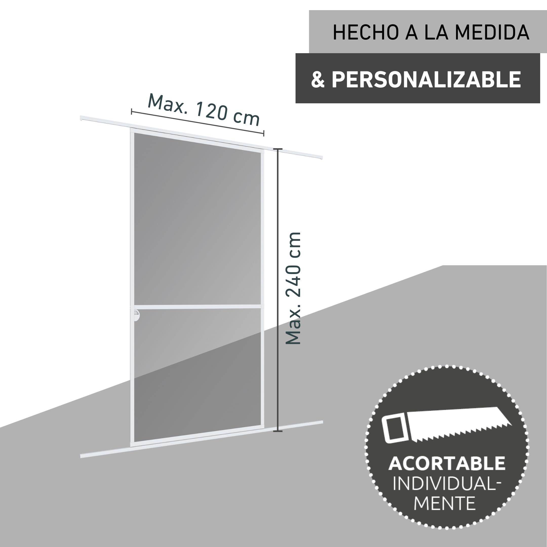 Windhager mosquitera corredera Expert, Marco de Aluminio para Puertas, 120 x 240 cm, Blanco
