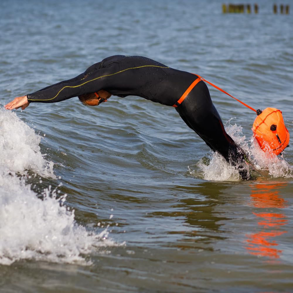 SAFE4SPORT - Borsa impermeabile per il nuoto per adulti - Dry Bag in Open Water Swimming - ideale per chi pratica triathlon - Zaino impermeabile - Gonfiabile Buoy