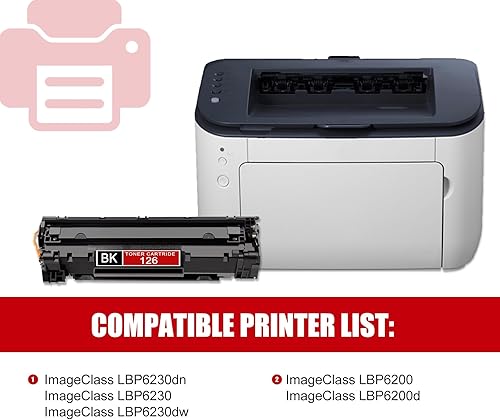 Miniatura 2 de Paquete de 1 cartucho de tóner negro 126 3483B001 compatible 126 para Canon 126 para impresora Canon ImageClass LBP6230dn LBP6230 LBP6230dw LBP6200