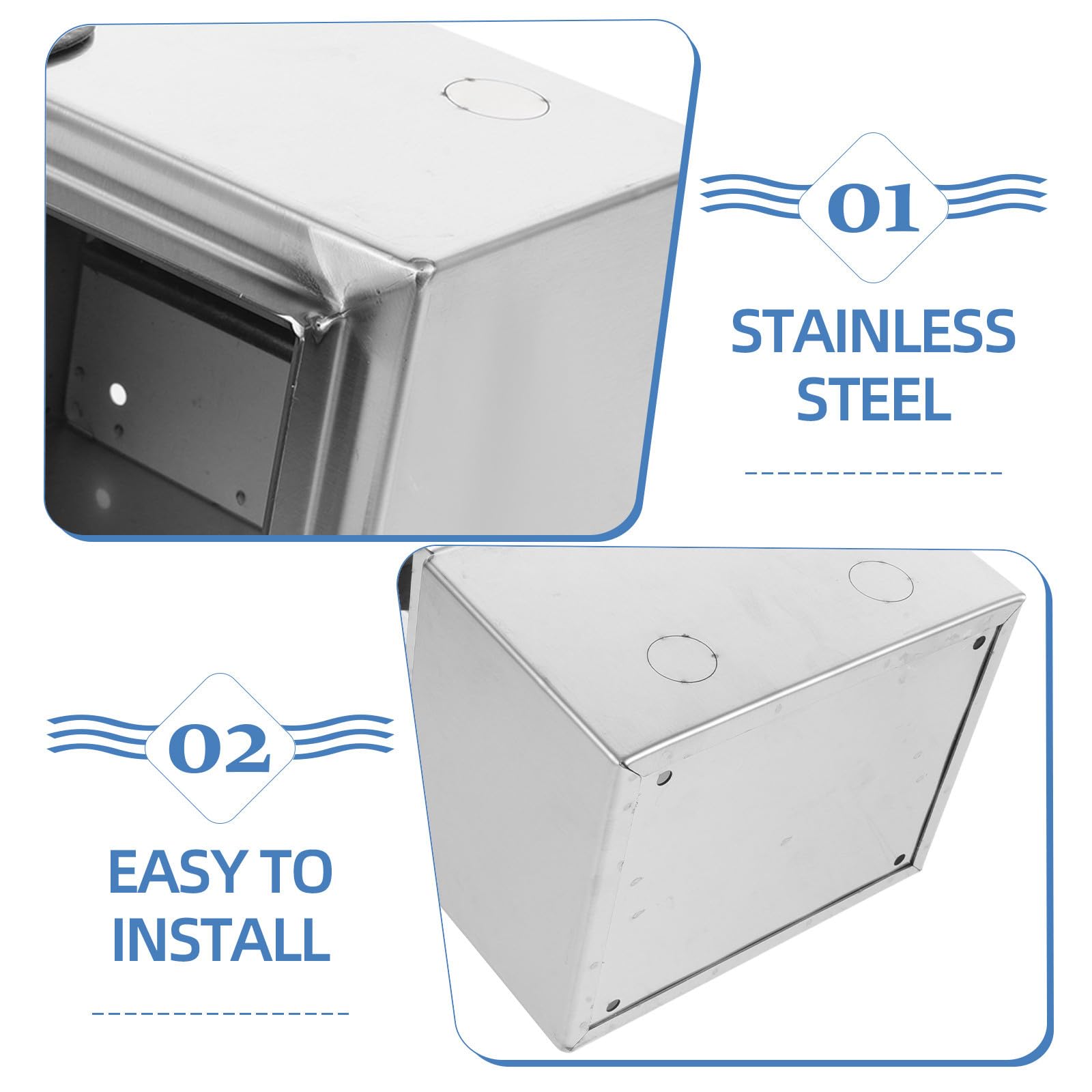 Acero Caja Plata Inoxidable de Protección Eléctrica Exterior