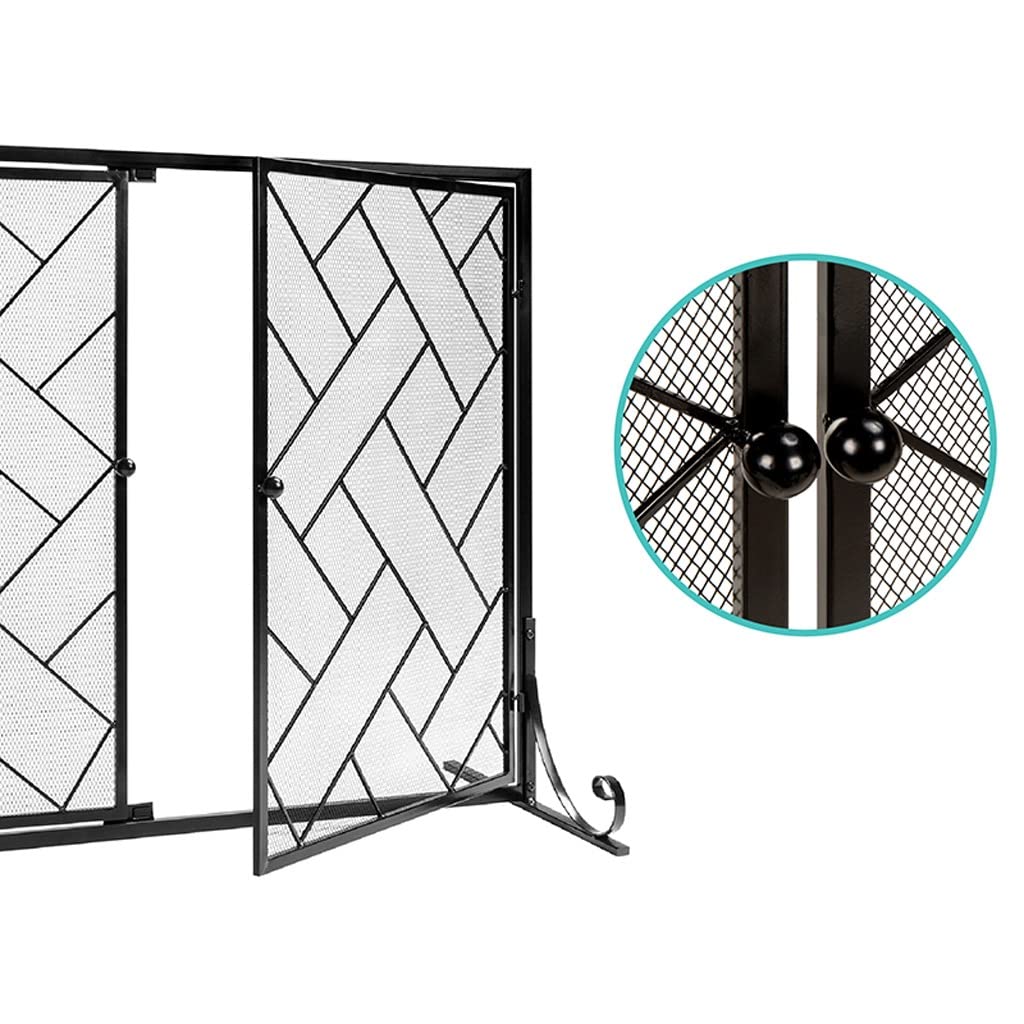 Schermi per Caminetti di Guardia Schermo for camino Hollow Decorazione Semplice Strumento in ferro battuto Fence Fence Famiglia Schermo antincendio antincendio 40.5 × 31,5 pollici Accessori per Camine