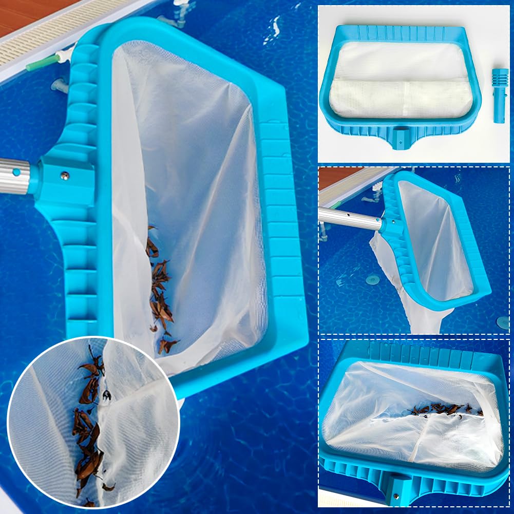 Épuisette de Piscine, Filet de Nettoyage, Écumoire pour Piscine Étang Spa, Accessoire Piscine (Vert)