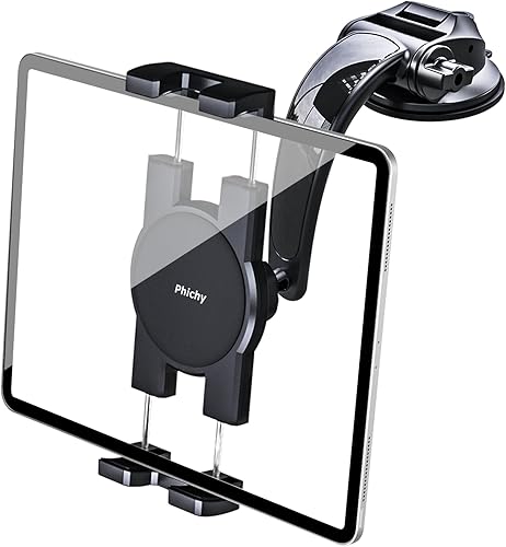 Soporte para tablet de automóvil para teléfono y iPad de 4.7 a 12.9 pulgadas, soporte para tablet de automóvil para parabrisas de tablero con