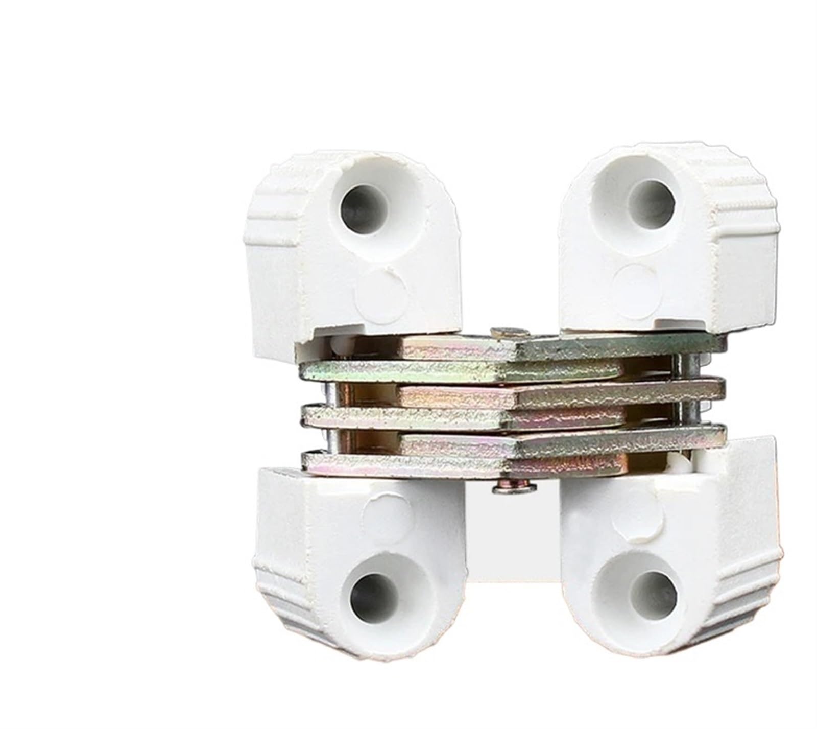 Itrhjtgp White Door Hinges 6Pcs 0-180 Degree Cross Hinge Plastic Folding Barrel Invisible Concealed Door Hidden Hinges Table Connection Furniture Fittings For Bathroom(White)