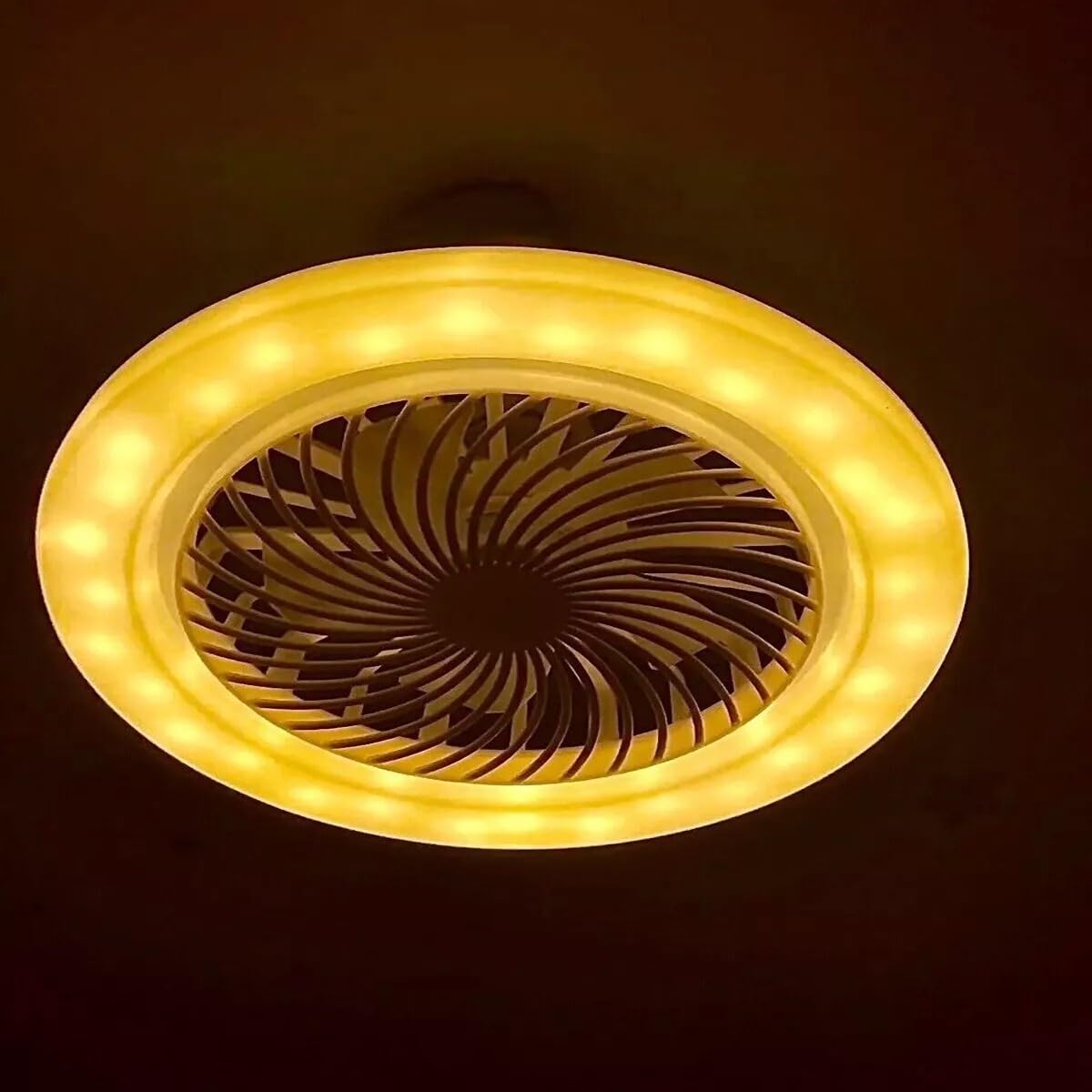 ALLPRESS Ventilatore da Soffitto con Luce LED, Attacco E27, Materiale ABS, Regolabile, Design 2 in 1, con Telecomando, per Casa e Ufficio AS-01579
