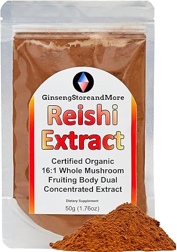 16:1 Extracto Deual de hongos Reishi de cuerpos fructíferos de hongos reales de Nammex | Orgánico | >15% Beta-Glucanos | Ganoderma Lucidum, Ling Zhi
