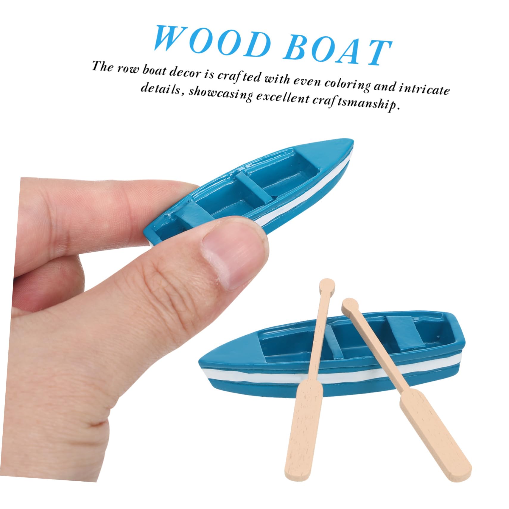 ORFOFE 6Pcs Miniature Wooden Boats with Oars Nautical Decor for Mediterranean Bedroom and Ocean Themed Rooms Unique Rowboat Models for Tabletop Decoration and DIY Projects