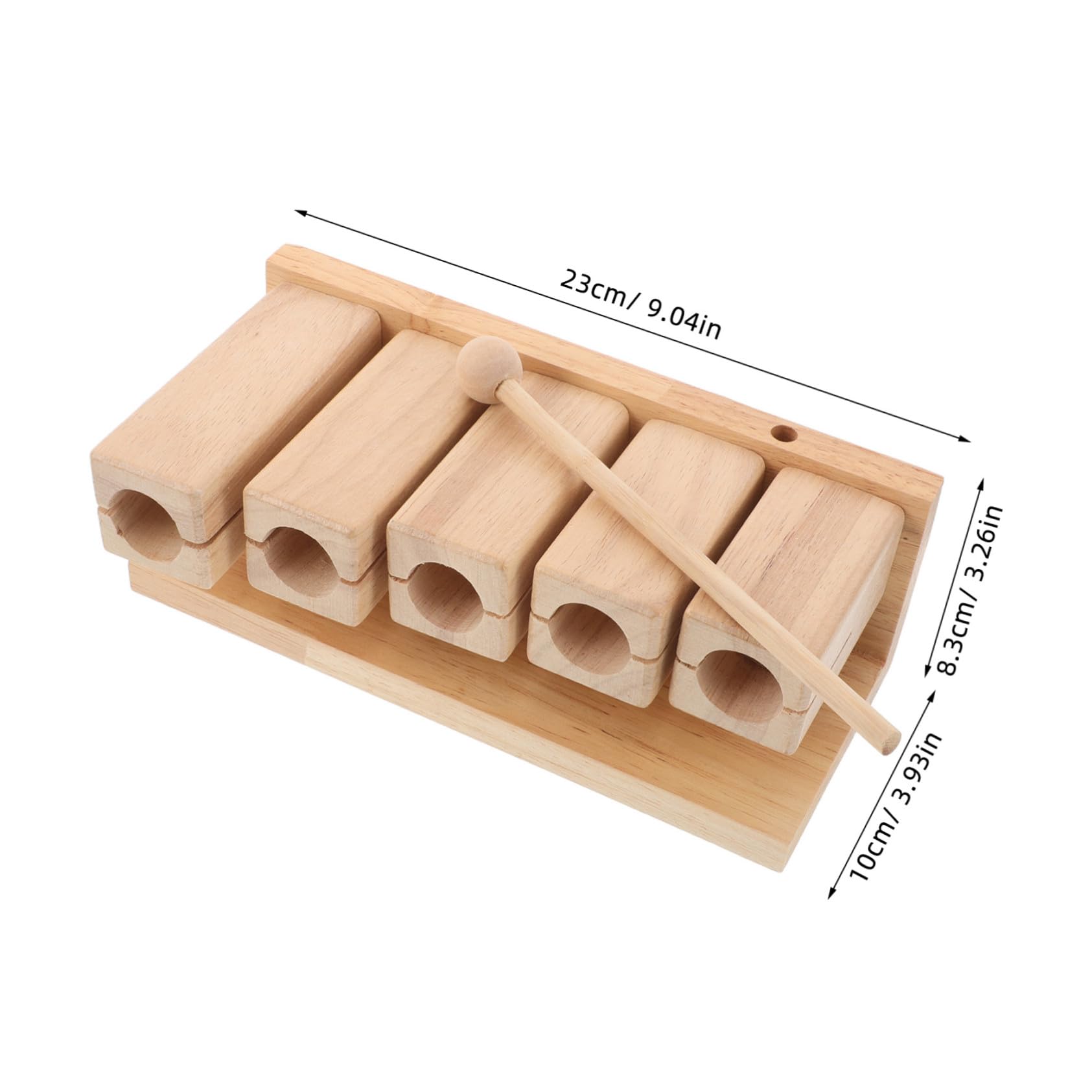 Yardwe Strumento Orff in Legno a Cinque Toni con Mazza, Strumento di Percussione Educativo per Ragazzo Ragazza in Età Prescolare, Suono Naturale e Risonante per Apprendimento Interattivo