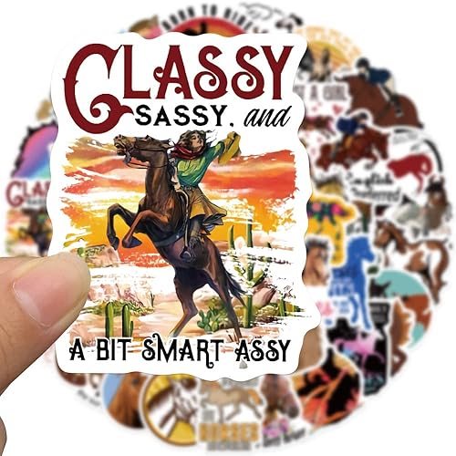 Miniatura 2 de Calcomanías para equitación paquete de 50 calcomanías divertidas para niñas niños y adolescentes calcomanías impermeables de vinilo para laptop