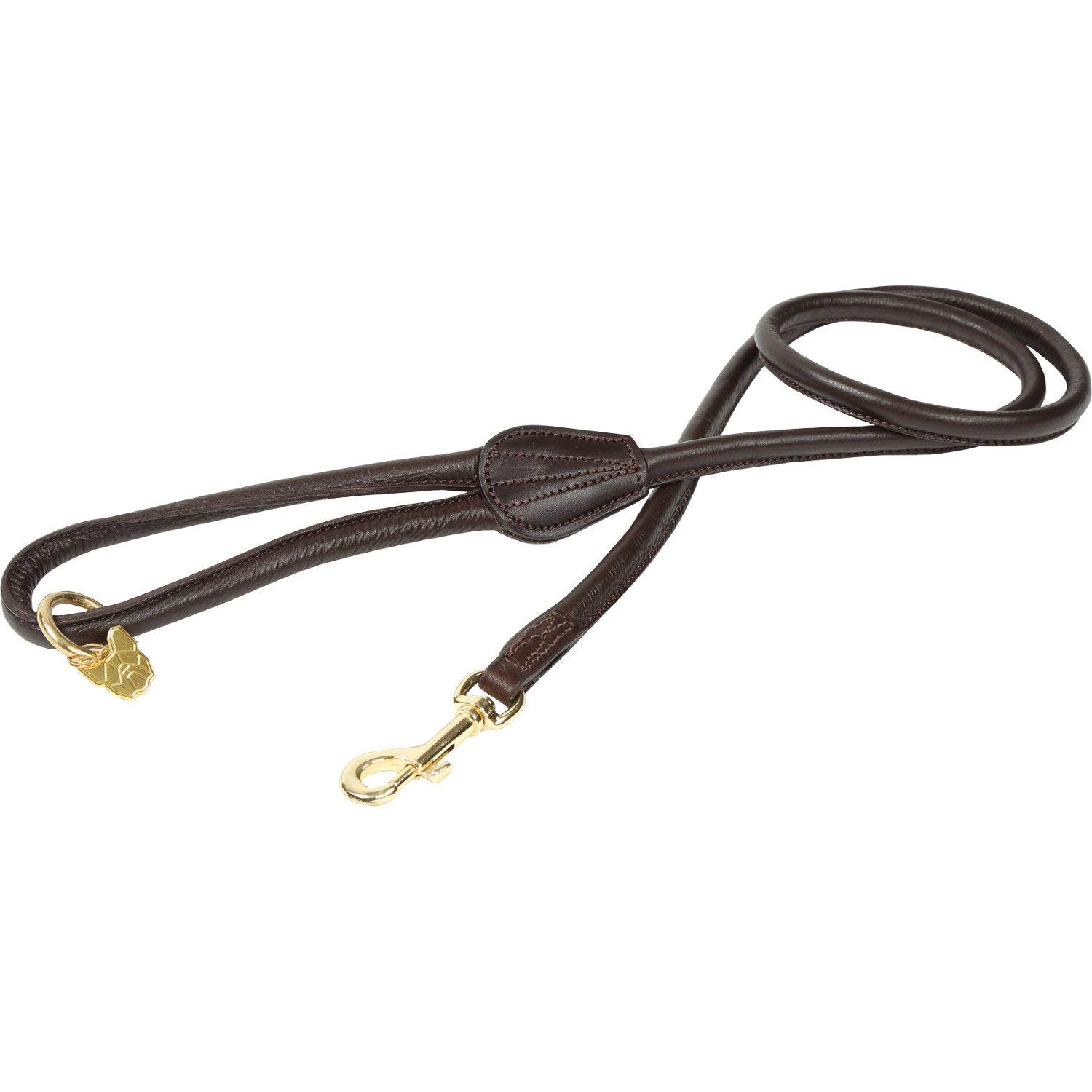 Shires Rolled Leather Dog Lead One Size Brown