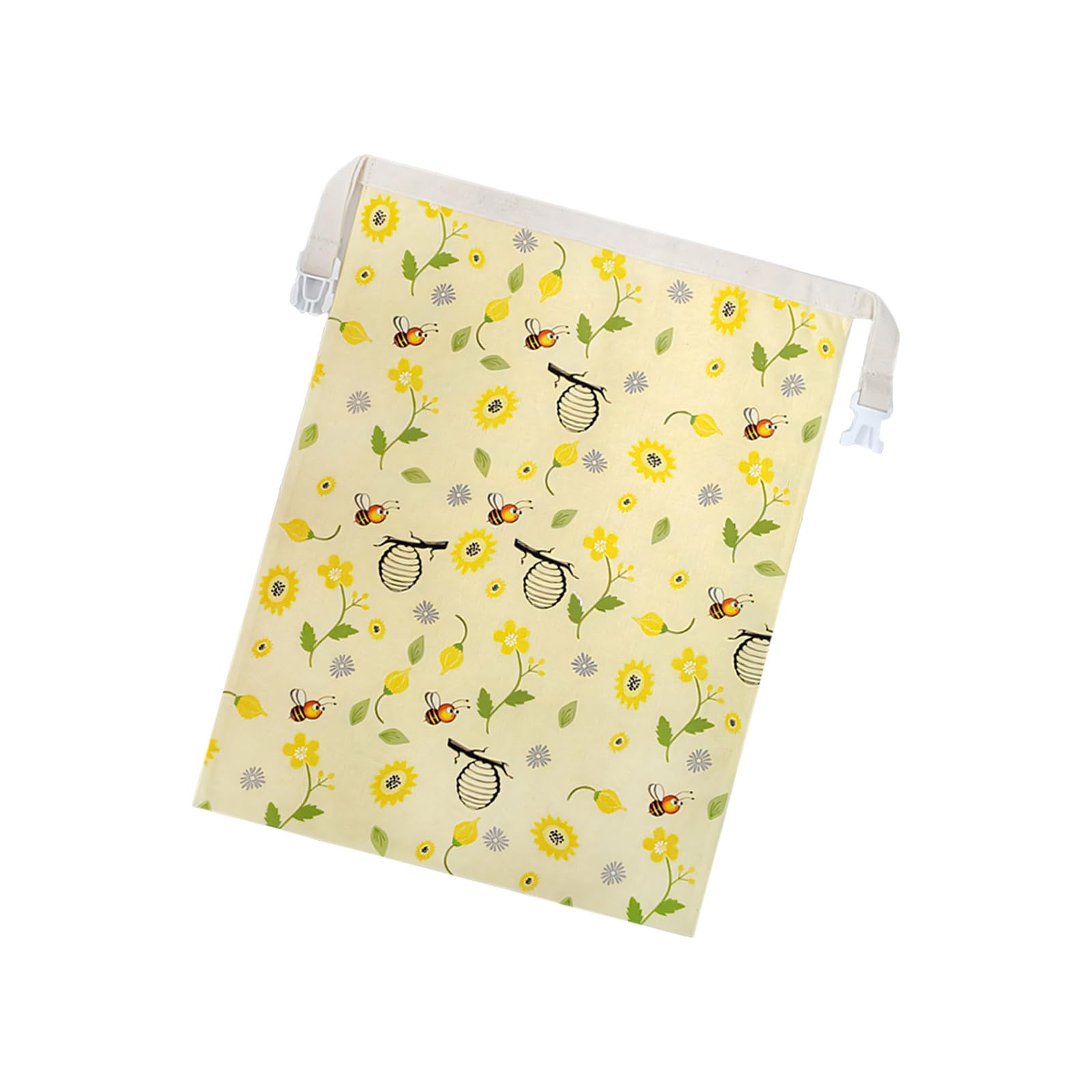 Shunzhong Helianthus Wax-Lined Bread Bag With Cotton Outer, Clip Strap Closure, Kitchen Storage Pouch For Pastries Baking Home Bread Storage Bag Kitchen Pouch Cotton Wax Lined Pastry Keeper Loaf Holder