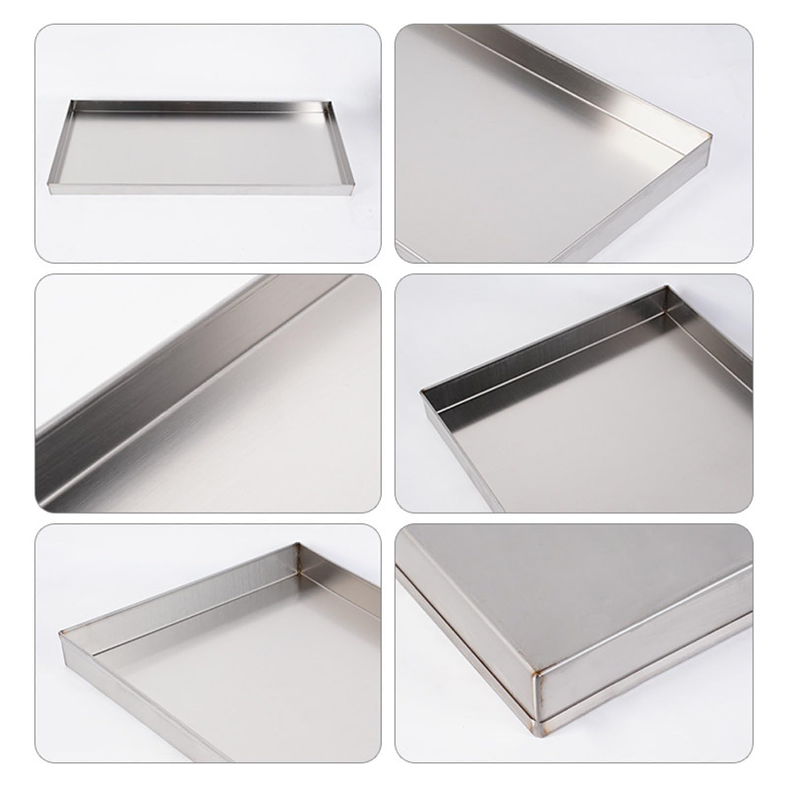 Vaschetta Raccolta Acqua In Acciaio Inox, Vassoio Rettangolare Per Raccolta | AntiRuggine Vassoio Raccogligocce Per Lavatrice, Cambio Olio Auto, Condizionatori, Scaldabagno(60x30x5cm)