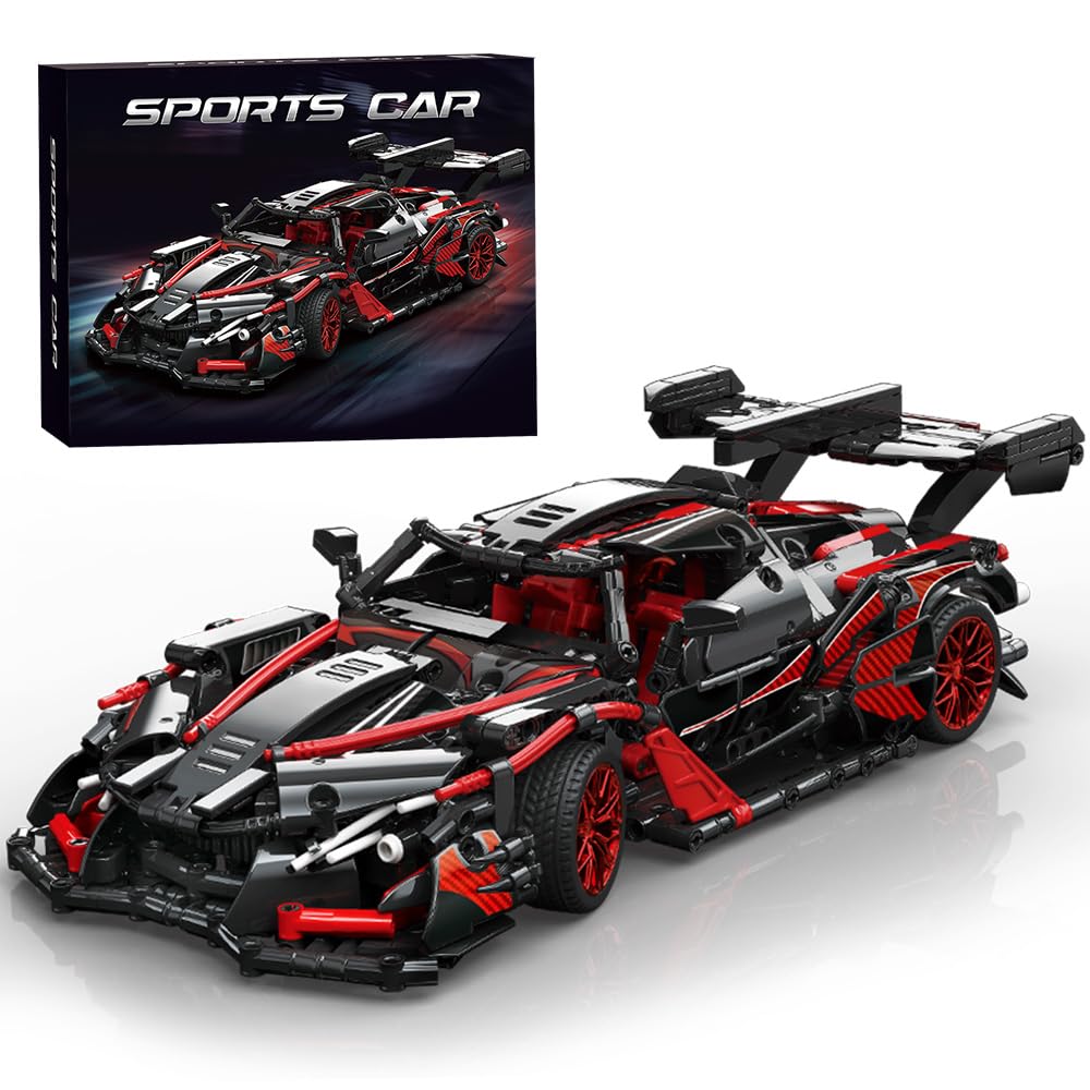 Adults Challenging Racing Car Building Blocks Kit，1:14 1391 Pieces Car Model Building Set…