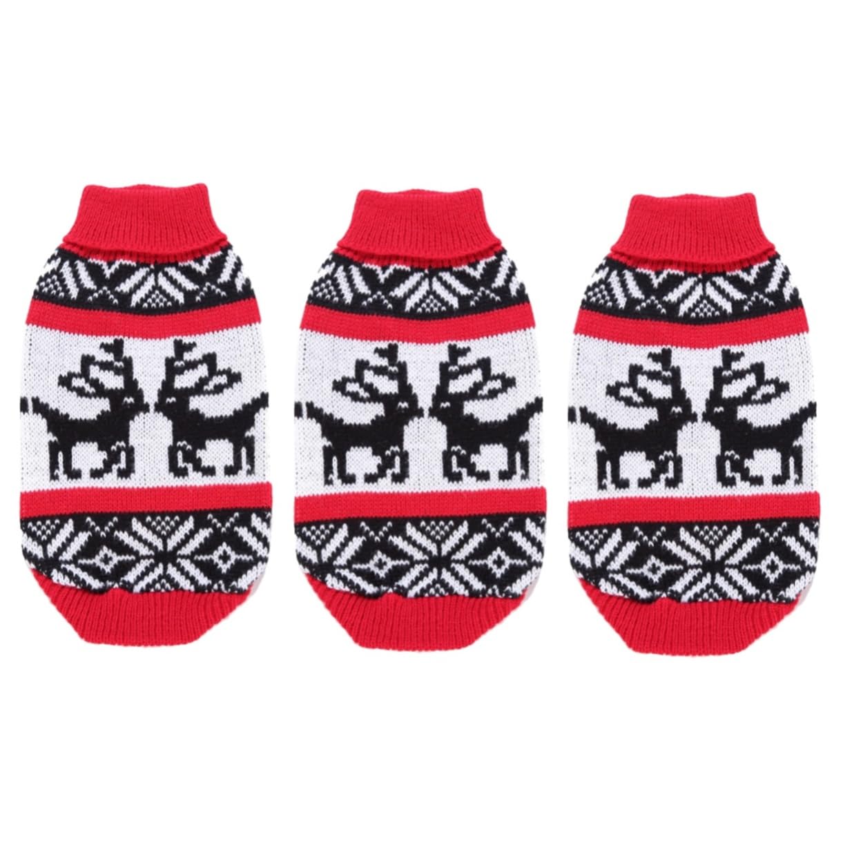 BESPORTBLE 3 Pezzi di Maglione per Animali Domestici Abbigliamento Festivo per Animali Maglione A Collo Alto per Animali Domestici Vestiti Invernali per Cani Maglione Lavorato A Maglia