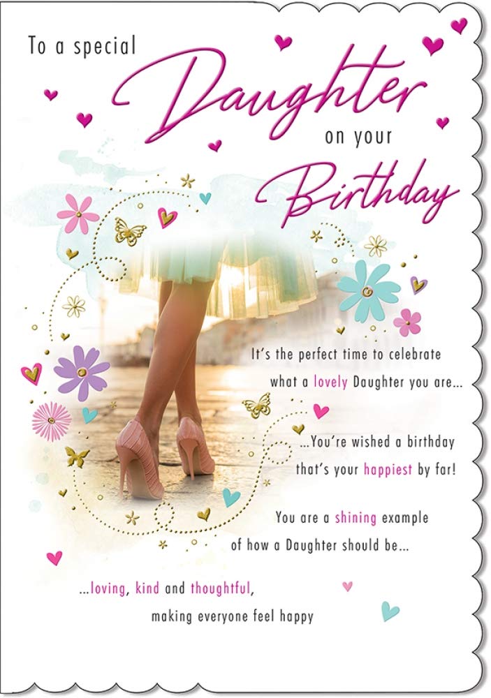 Piccadilly Greetings Traditional Birthday Card Daughter - 9 x 6 inches