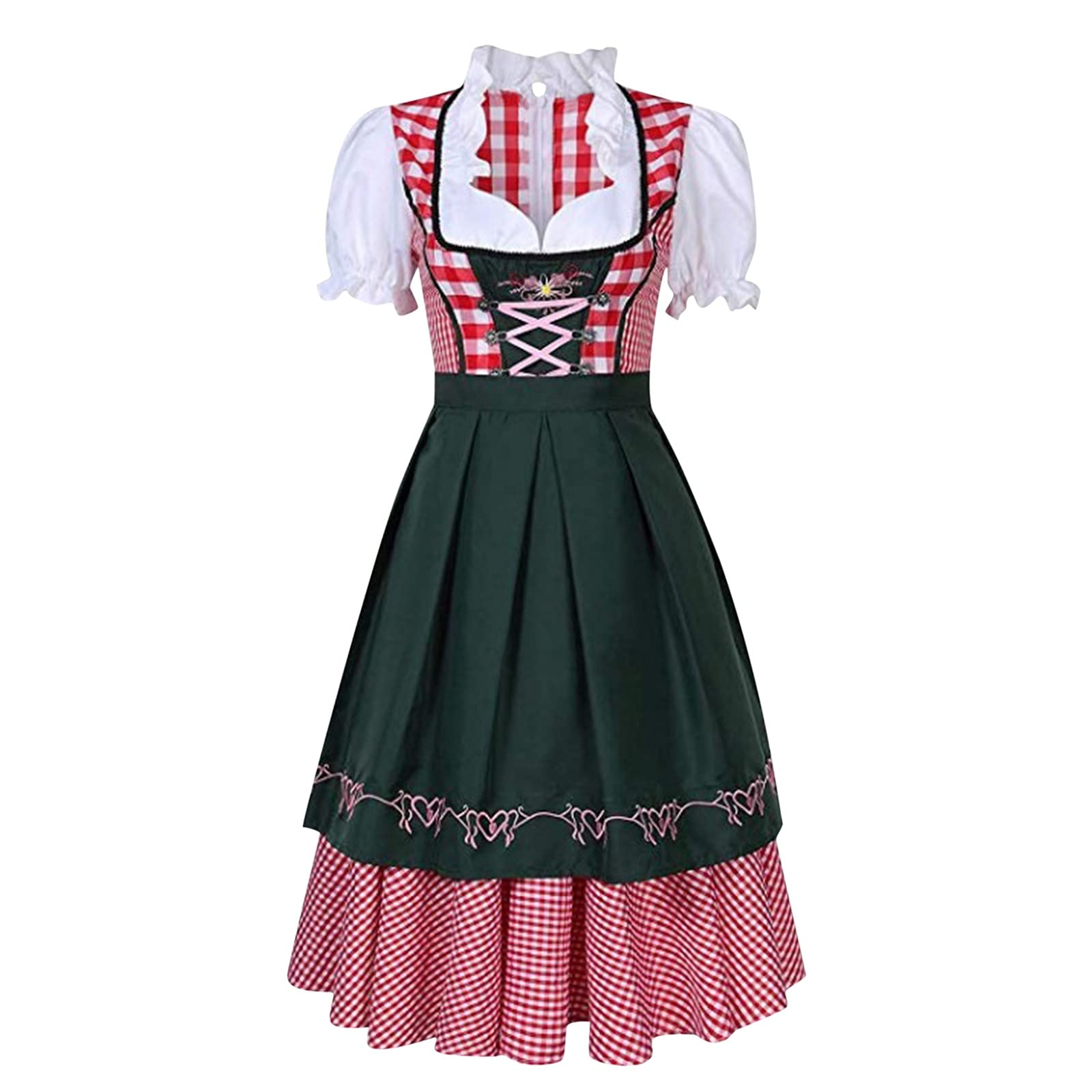 Women Dirndl Dress Oktoberfest Costume 3 Pieces Traditional Costume for Oktoberfest Dirndl for German Beer Festival Outfits Bavarian Costumes for Bavarian Beer Carnival Party