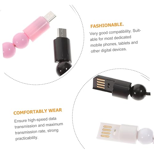 Miniatura 6 de 3 Uds. Línea de Datos Portátil Cargador de Teléfono Cables de Carga Cargador Portátil de Viaje USB C Pulsera Cable de Carga Cargadores Portátiles