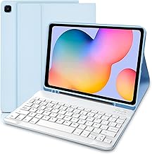 Keyboard Case for Samsung Galaxy Tab S6 Lite 10.4 Inch 2024, Spanish Ñ Keyboard for Samsung Tab S6 Lite 2024/2022/2020, Keyboard for Galaxy Tab S6 Lite (SM-P620/P625/P613/P619/P615/P610), Blue