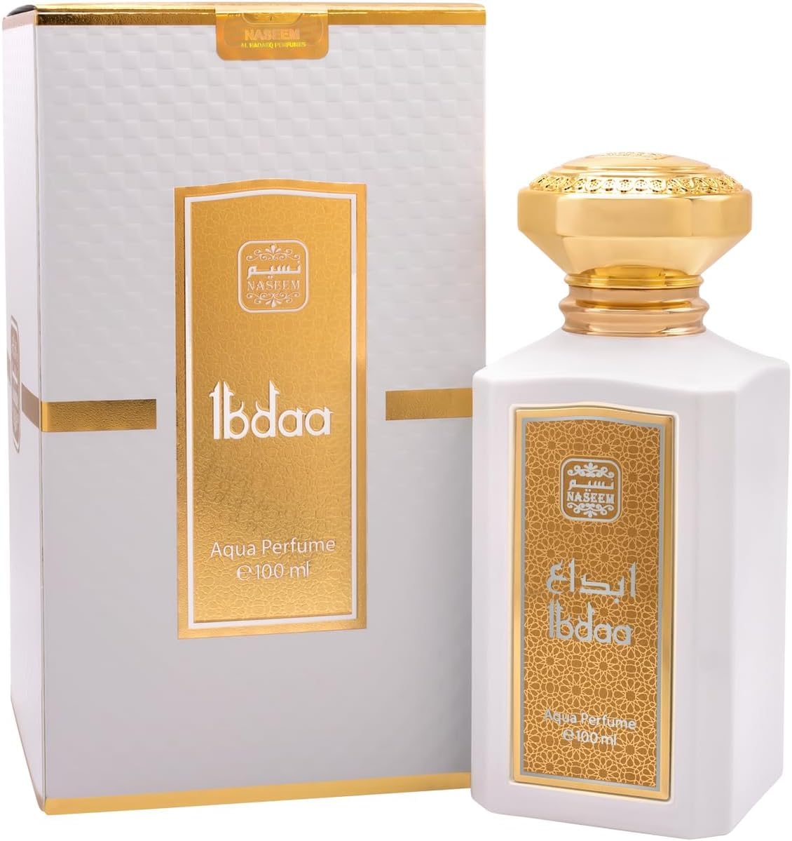 NASEEM Ibdaa Aqua Eau De Parfum 100 ml | Fresh Jasmine & Aldehydes with Elegant Peony and Leather Notes | Rich Cedar Wood, Amber & Oud Base | Subtle, Sophisticated Scent for Men & Women