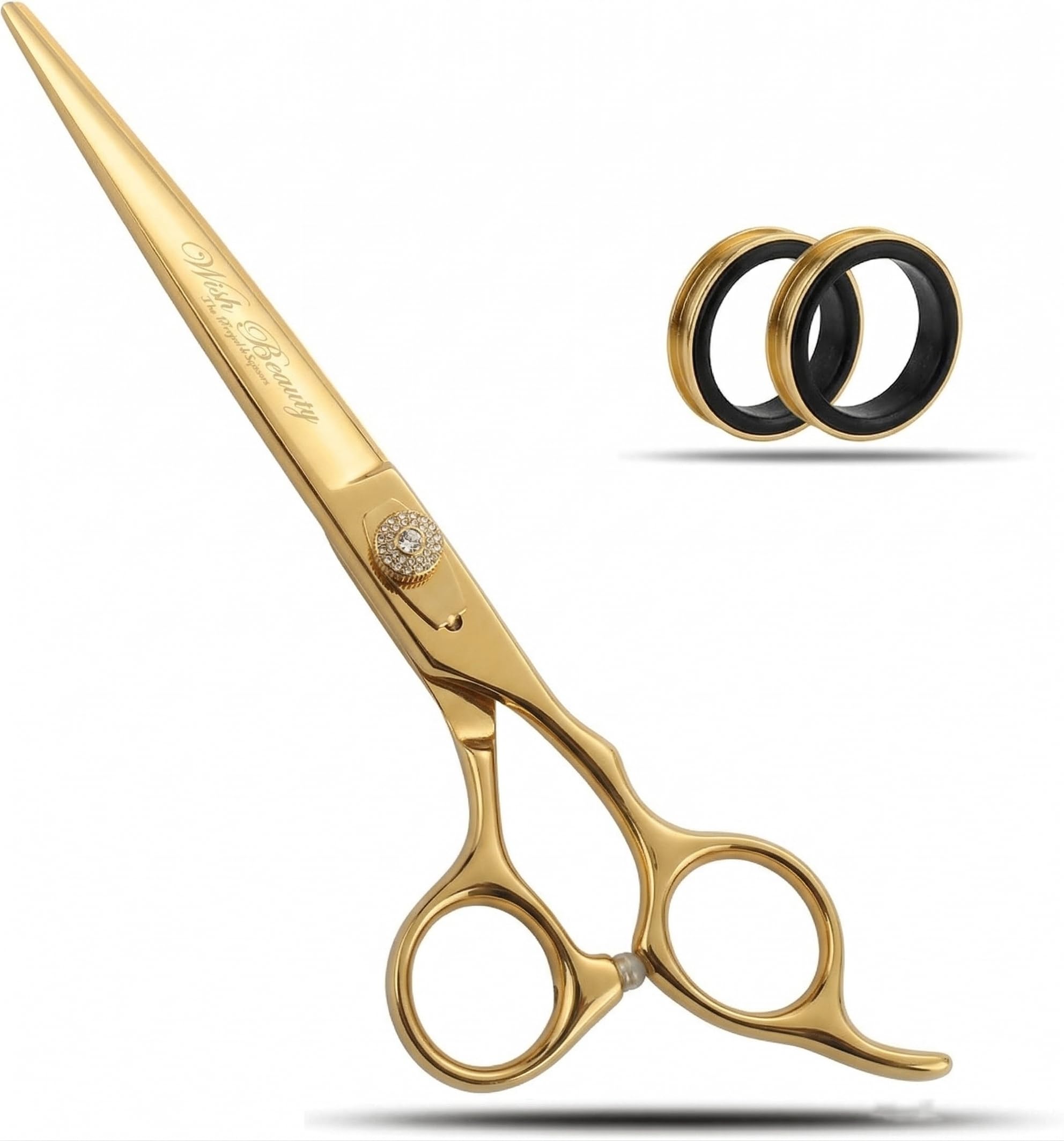 Glamified , Glam Gold Wishbeauty 7.5-Inch Professional Pet Grooming Scissors – 440C Japanese Steel Shears (, Straight)