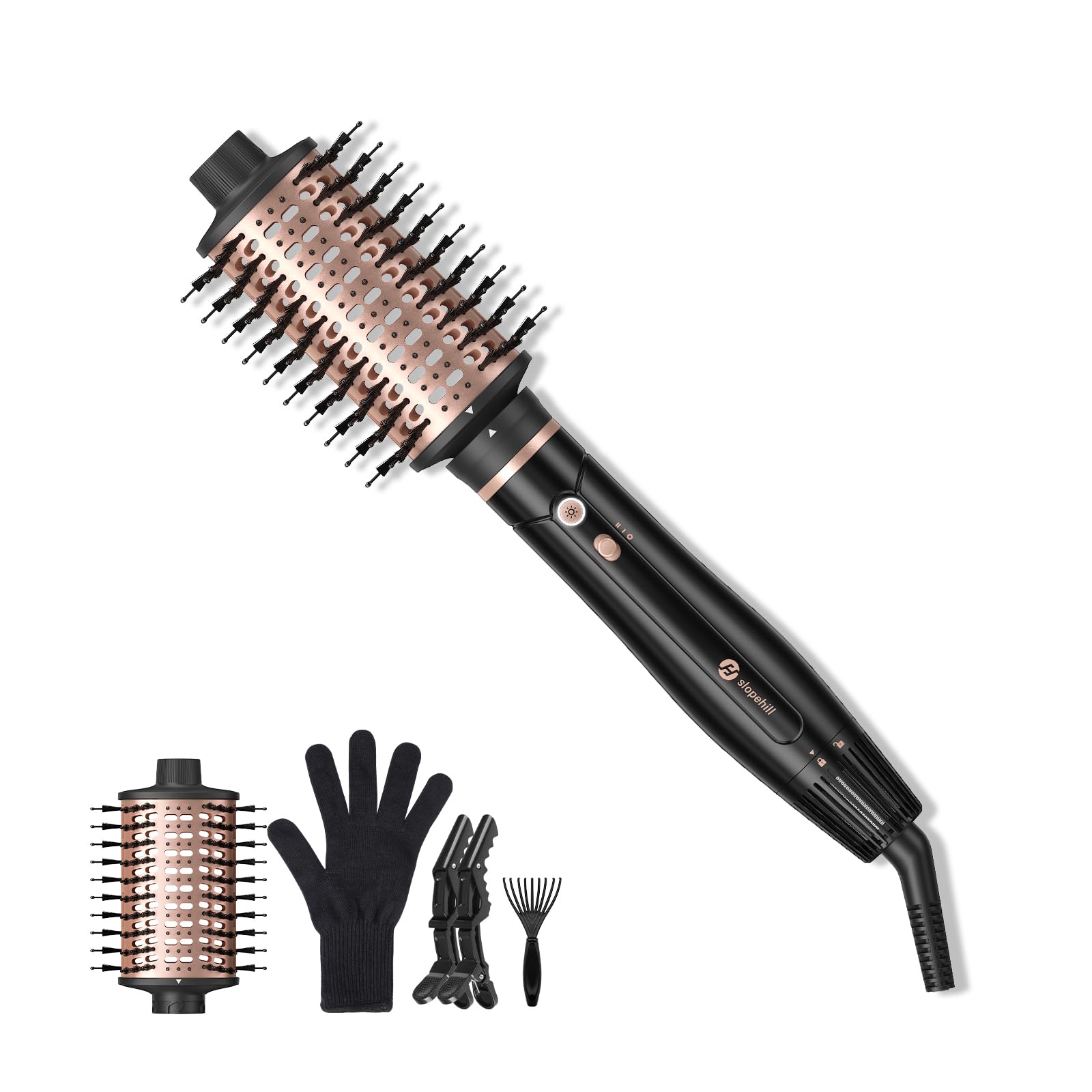 slopehill 6X High Speed Hair Dryer Brush Blow Dryer 50m s 1600W 100000RPM Fast Drying Straightening Volumizing Curling