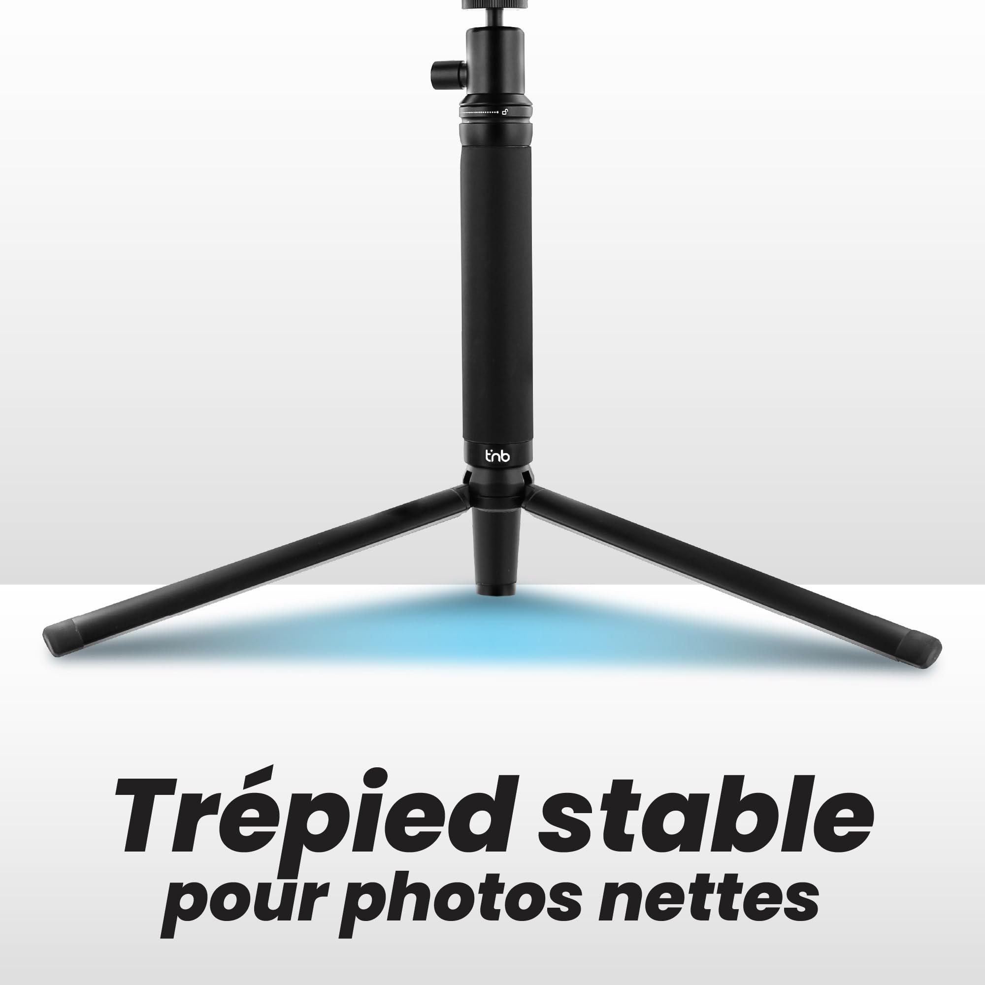 T'nB - Trépied Téléphone, Pack Voyage 4 en 1 avec Perche Selfie, Noir