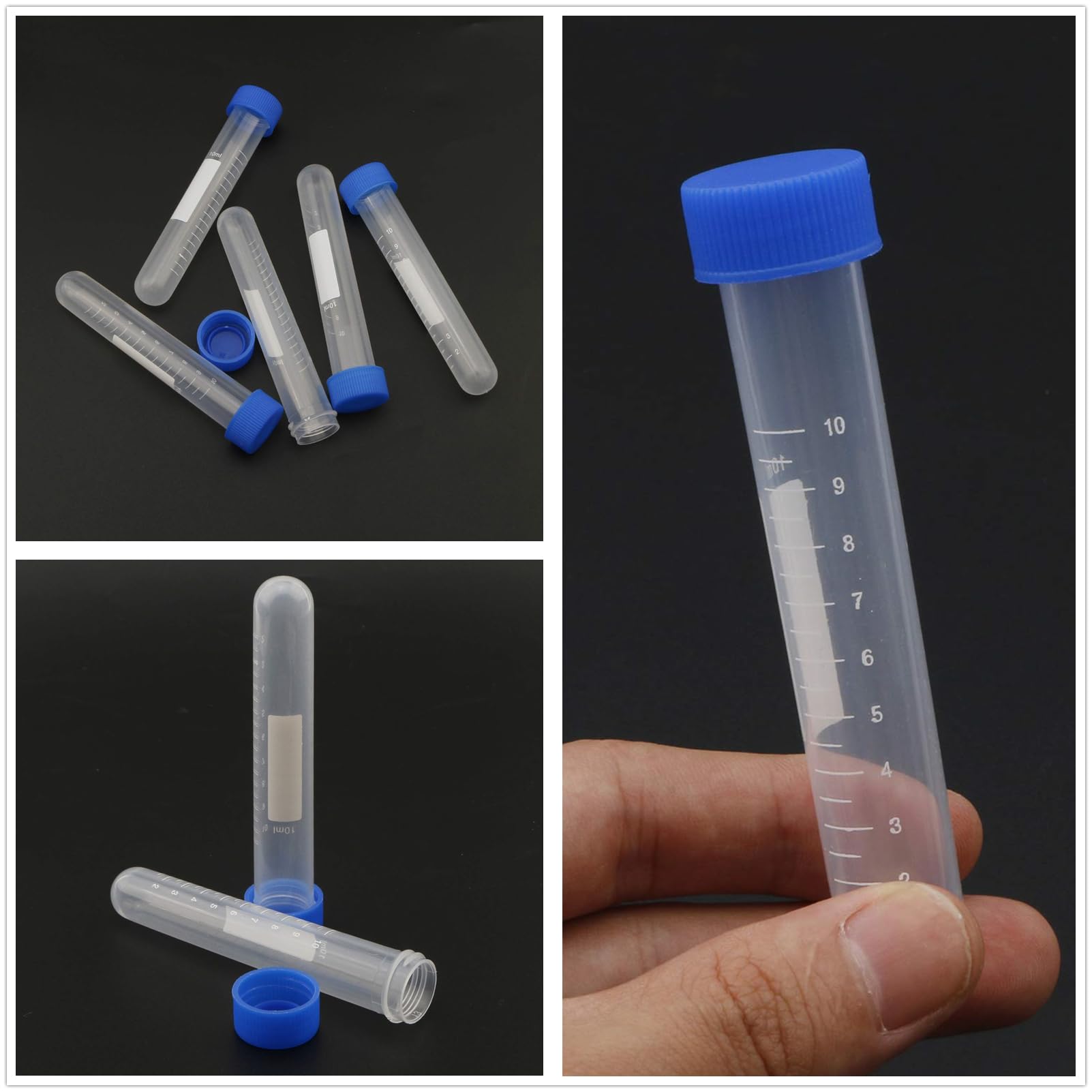 Produktbild von HUAZIZ 40x 50 Ml Zentrifugenröhrchen Aus Kunststoff – Konisch & Flach, Mit Deckel, Für Labor & Chemie