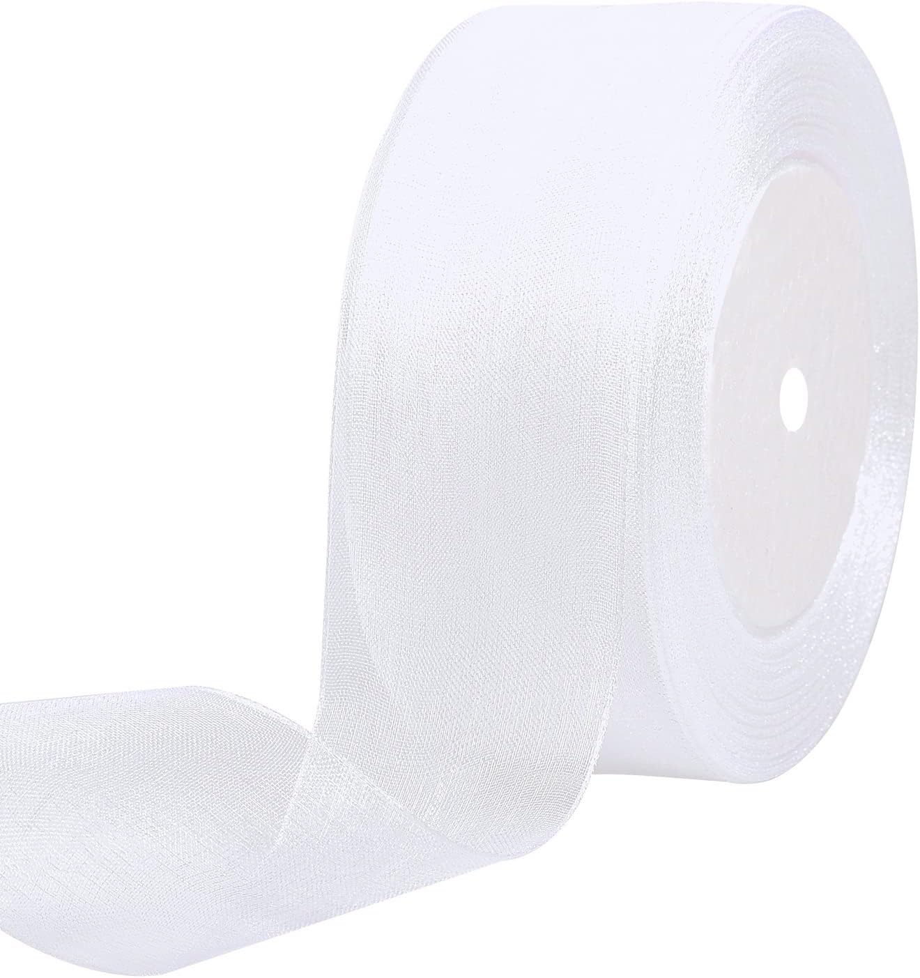 White Organza Ribbon 4cm*50 Yard White Wedding Ribbon for Gift Wrapping Party