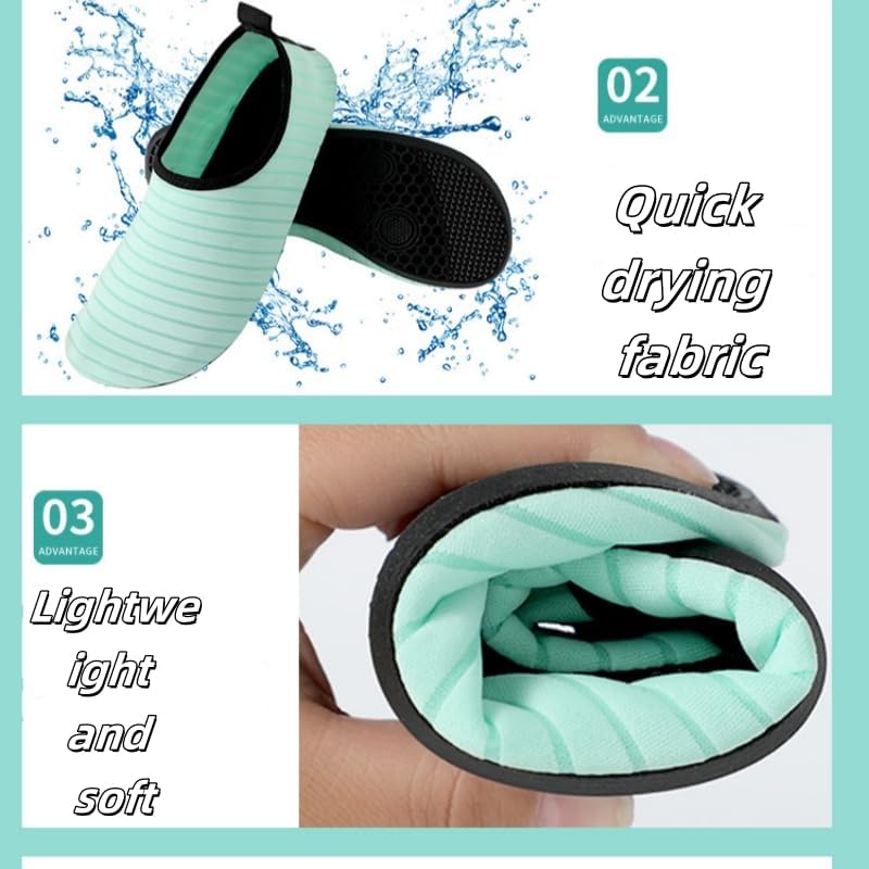 Water Shoes, Quick Drying Aqua Socks, Barefoot Beach Swimming Surf Sports Shoes, Mint Green3