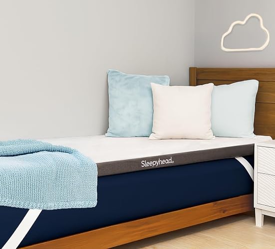 Sleepyhead Twin XL 2 Inch Premium Gel Memory Foam Mattress Topper - Dorm Essentials for College Beds, Cooling, Washable Cover, Pressure Relief & Support, CertiPUR-US Certified - Twin XL - 2-Inch Cooling Gel