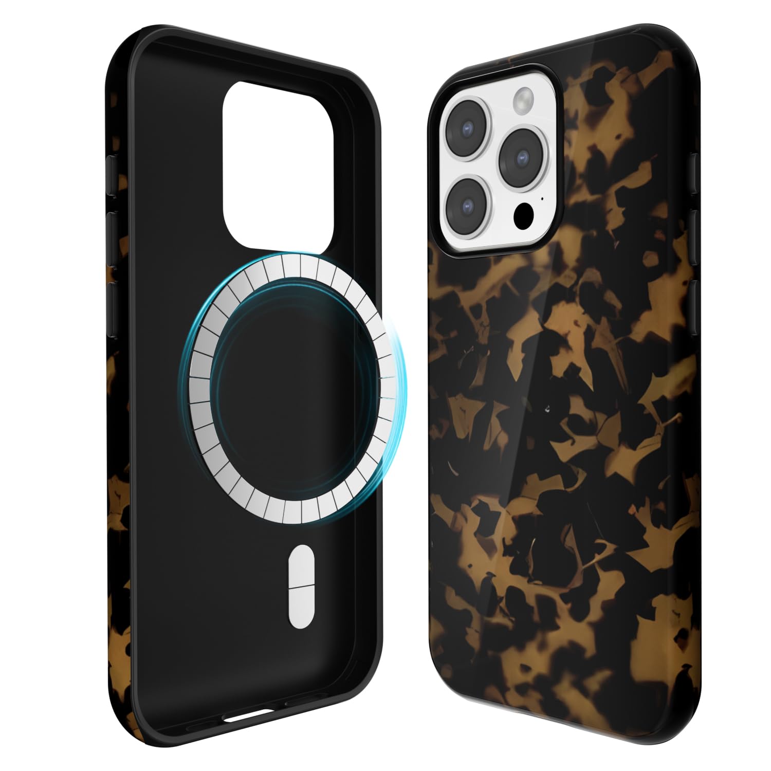 Svanove for iPhone 15 Pro Max Case Tortoise Shell, Compatible with Magsafe Magnetic Phone Case, Girly Cute Trendy Retro Amber Animal Print Aesthetic
