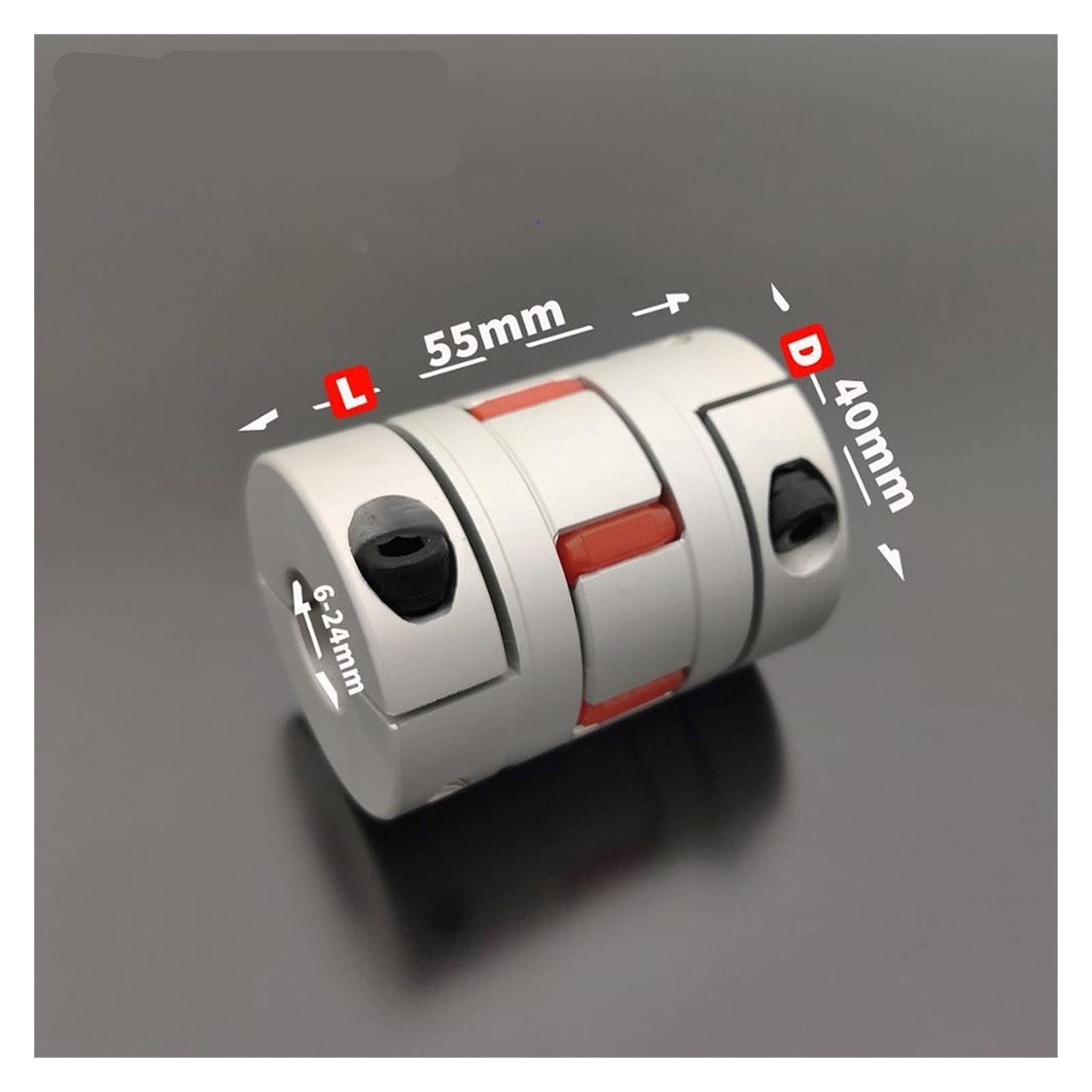 DINGGUANGHE-CUP Coupler 1PC Flexible Coupler D40 L55 Shaft Size for CNC Jaw Shaft Coupling/8/10/12/14/16/18/20/22mm Metal (Inner Diameter : 8 to 22)