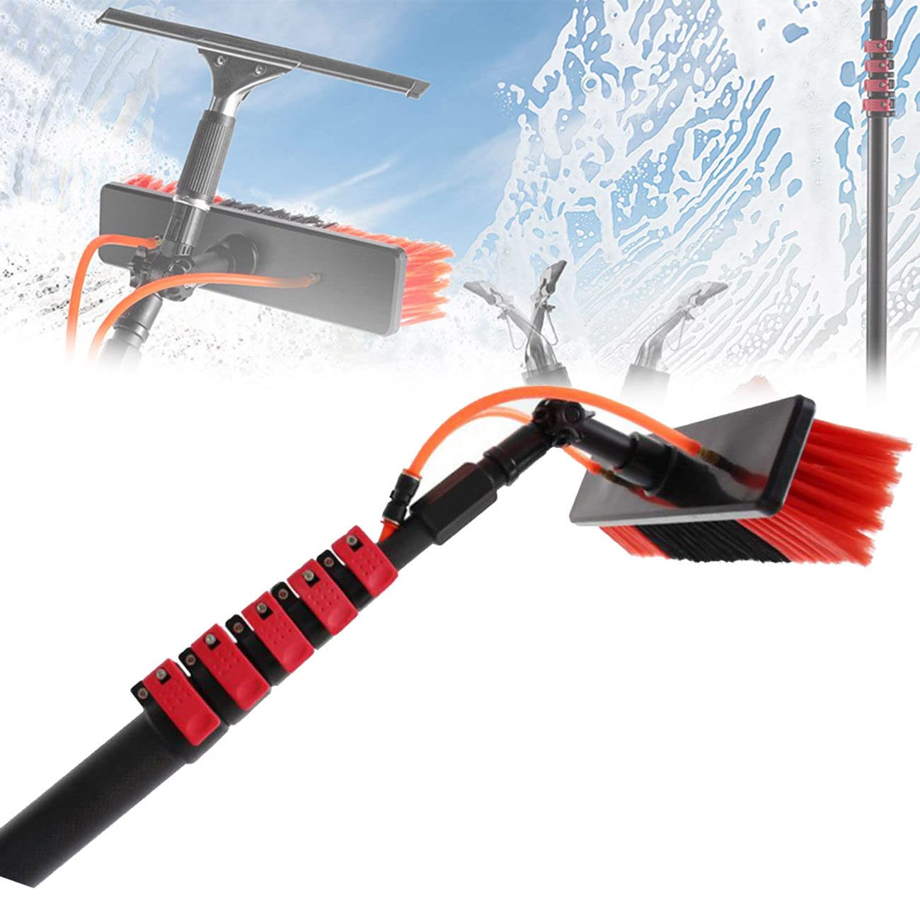 Ywanwj Spazzola per Pannelli fotovoltaici 3~15metri con 35cm Testa della Spazzola Kit lavavetri
