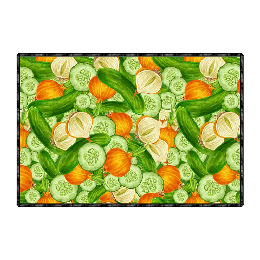 Dywanik kuchenny, antypoślizgowy, miękka mata kuchenna, zestaw dywaników można prać w pralce, cebulki ogórków, 60 x 180 cm