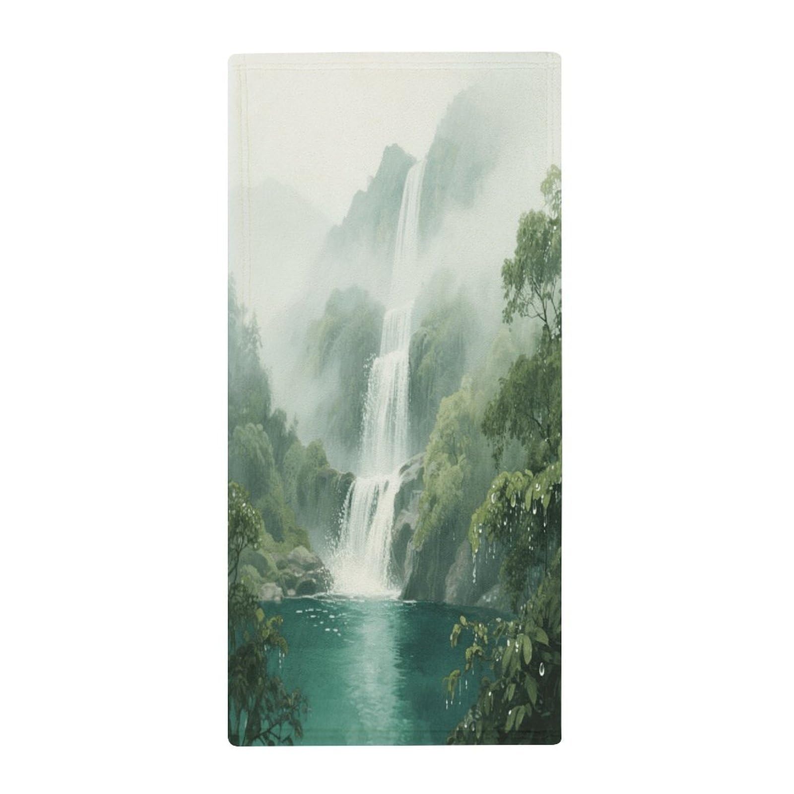 Fekiloot Style Mountain Waterfall Towels For Bathroom, Bath Towels 13.8 X 28.7 Inch, Hand Towel Multipurpose Use As Bath Fitness, Bathroom, Shower, Sports, Yoga Towel