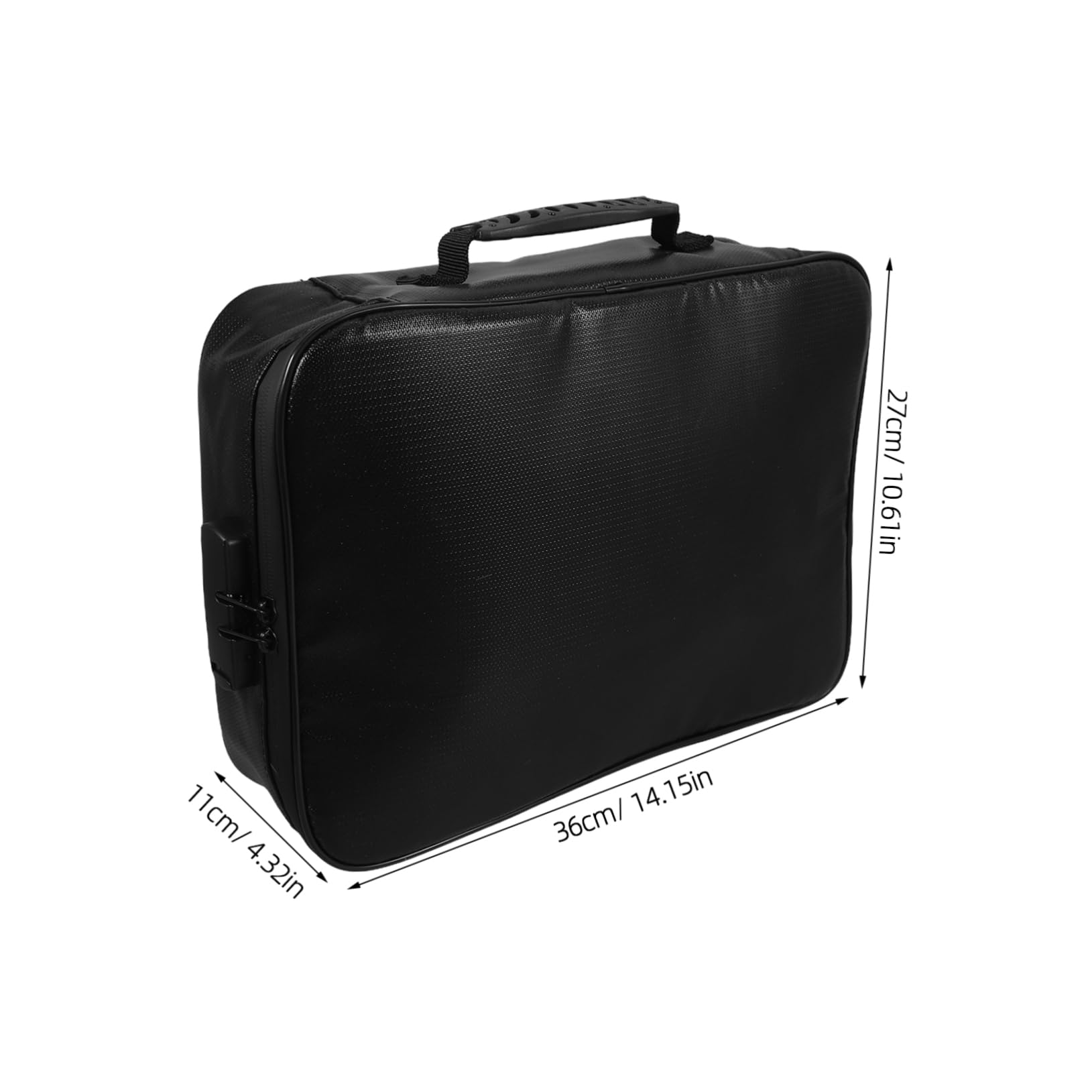 POPETPOP Organizzatore di Documenti Ignifugo, Borsa per Documenti da Viaggio con Serratura, Multistrato e Portatile per Casa e Ufficio, Nero