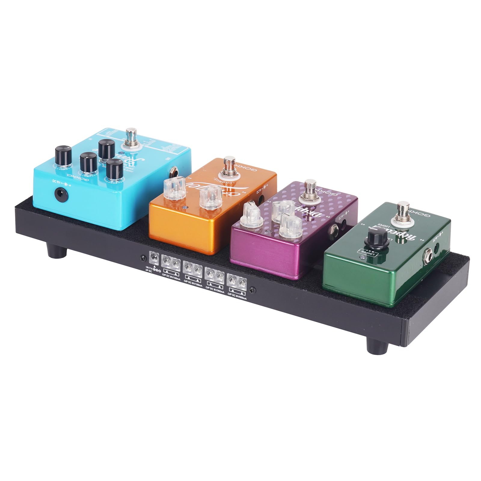 38,1 x 12,7 cm Gitarren-Pedalboard mit integriertem Netzteil | 8 DC-Ausgänge, Aluminium-Legierung, inklusive Tragetasche und Montagebändern, leicht
