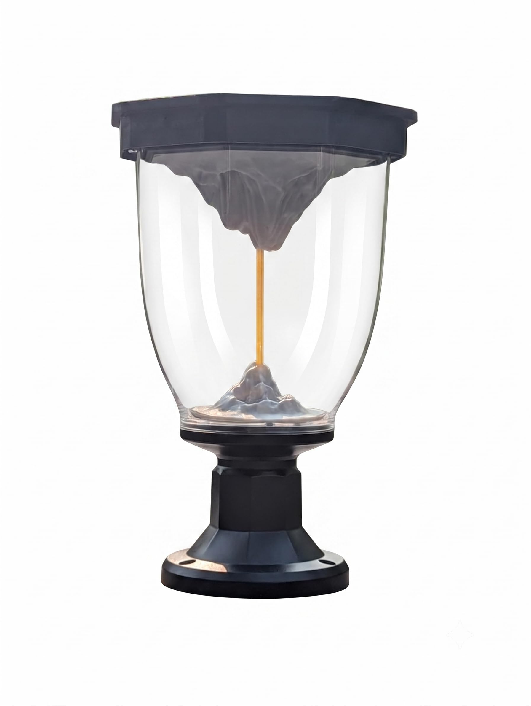 Volcano Series Solar Gate Pillar Light - Waterproof LED Post Lamp for Garden, Patio, and Fence - No-Wiring DIY Outdoor Lighting, Warm White, 3-Stage Adjustable Brightness-image-25