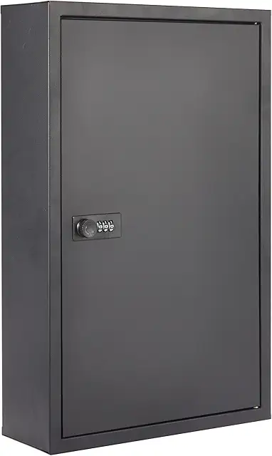 In-Wall Key Safe with Combination Lock | 50-Hook Security Storage Box