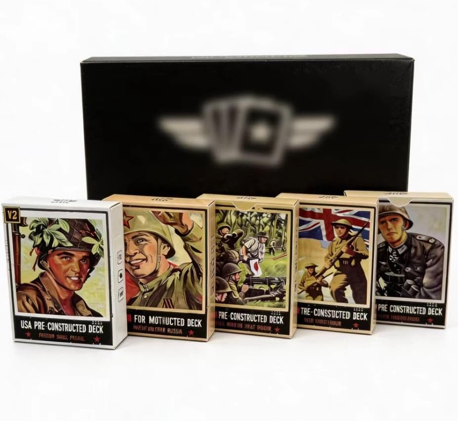 Playing Card Game-The World War II Card Game, Historical Theme,Strategy Games for 2-5 Players, Strategy Board Games for Teens, Adults, and Family