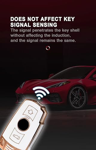 Miniatura 4 de SANRILY Golden-Edge - Funda para llavero de 2 botones para BMW F30 E90 E60 E70 E87 3 5 6 Series M3 M5 X1 X5 X6 Z4 Accesorios Funda de TPU sin llave