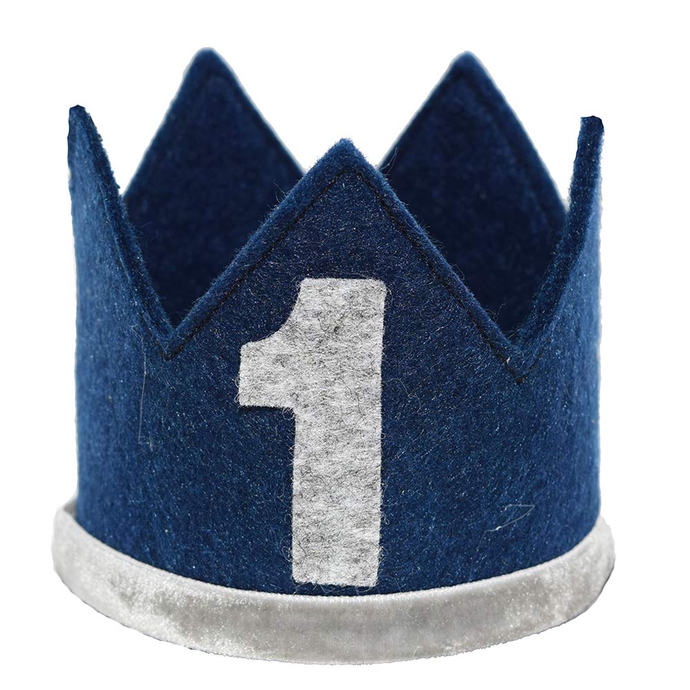 Celebris Classic Felt 1st Birthday Crown Hat Baby Boy Number 1 Headbands Prince Princess Cake Smash Photo Prop